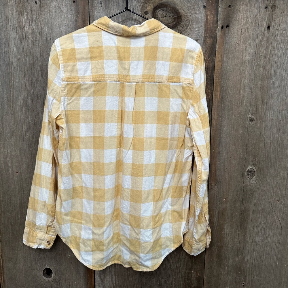 Abercrombie & Fitch Plaid Button Up Shirt in Yellow Size Medium Women’s - Picture 3 of 14